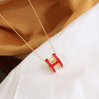 ¡®Imperial¡¯HM CLIC RED ENAMEL GOLD NECKLACE