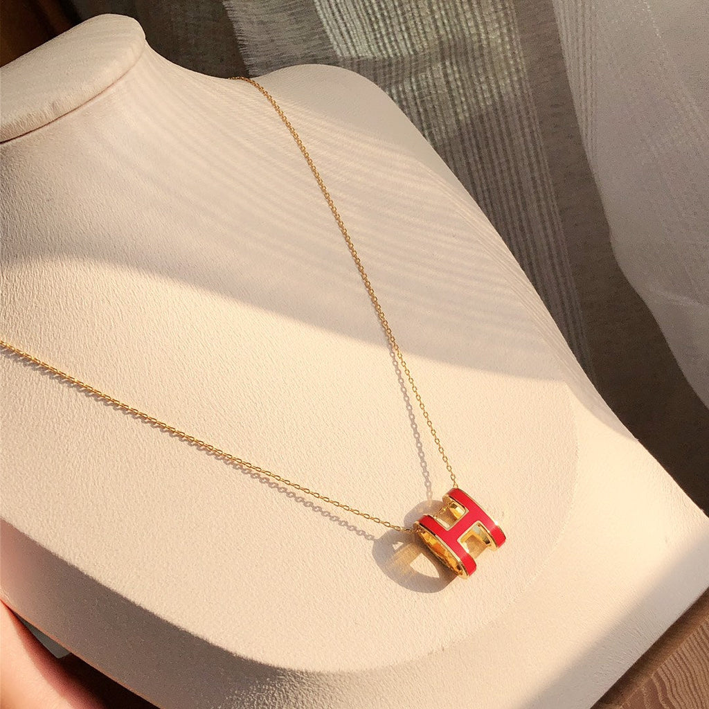 ¡®Imperial¡¯HM CLIC RED ENAMEL GOLD NECKLACE