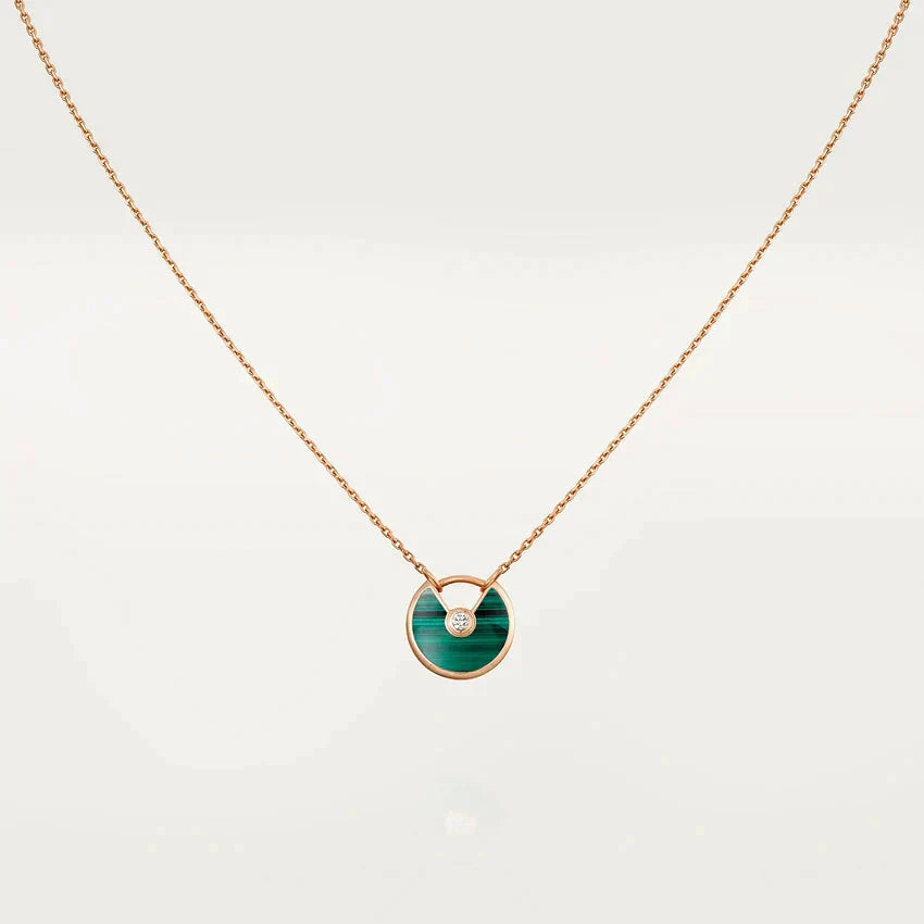 ¡®Imperial¡¯AMULETTE ROSE GOLD MALACHITE NECKLACE