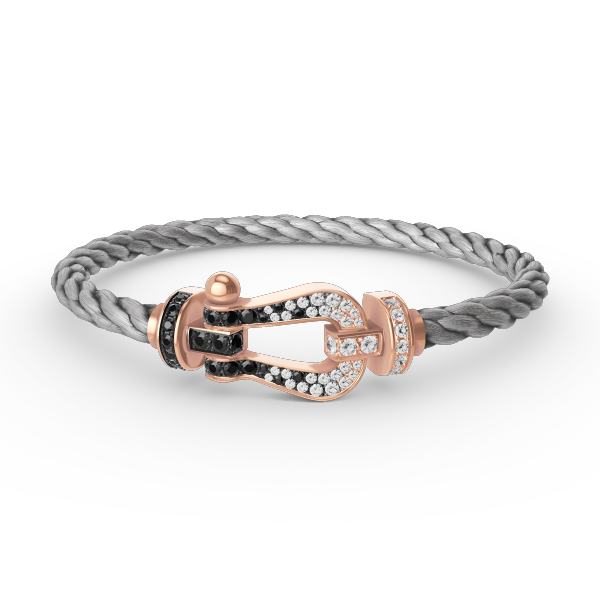 ¡®Imperial¡¯FORCE LARGE HORSESHOE BLACK WHITE DIAMOND BRACELET ROSE GOLD