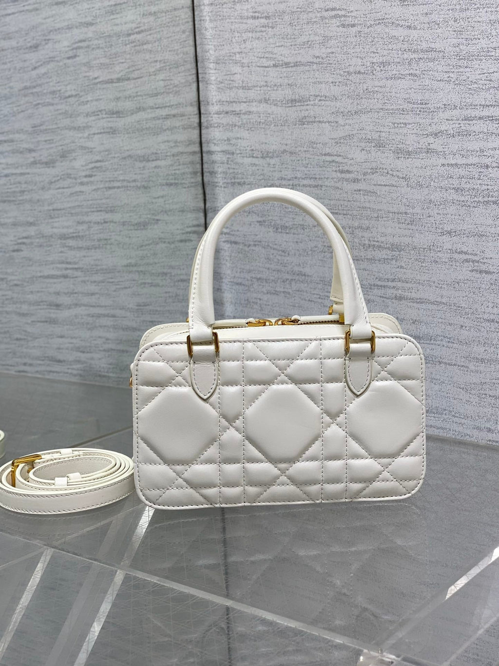 MINI GROOVE BAG 20 IN WHITE MACROCANNAGE LAMBSKIN 226485