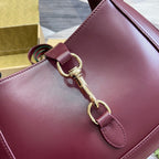 JACKIE SMALL SHOULDER BAG 27 IN BURGUNDY RED CALFSKIN GOLD HARDWARE