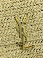 SOLFERINO MEDIUM CROSSBODY BAG 23 IN BEIGE MIX BROWN RAFFIA