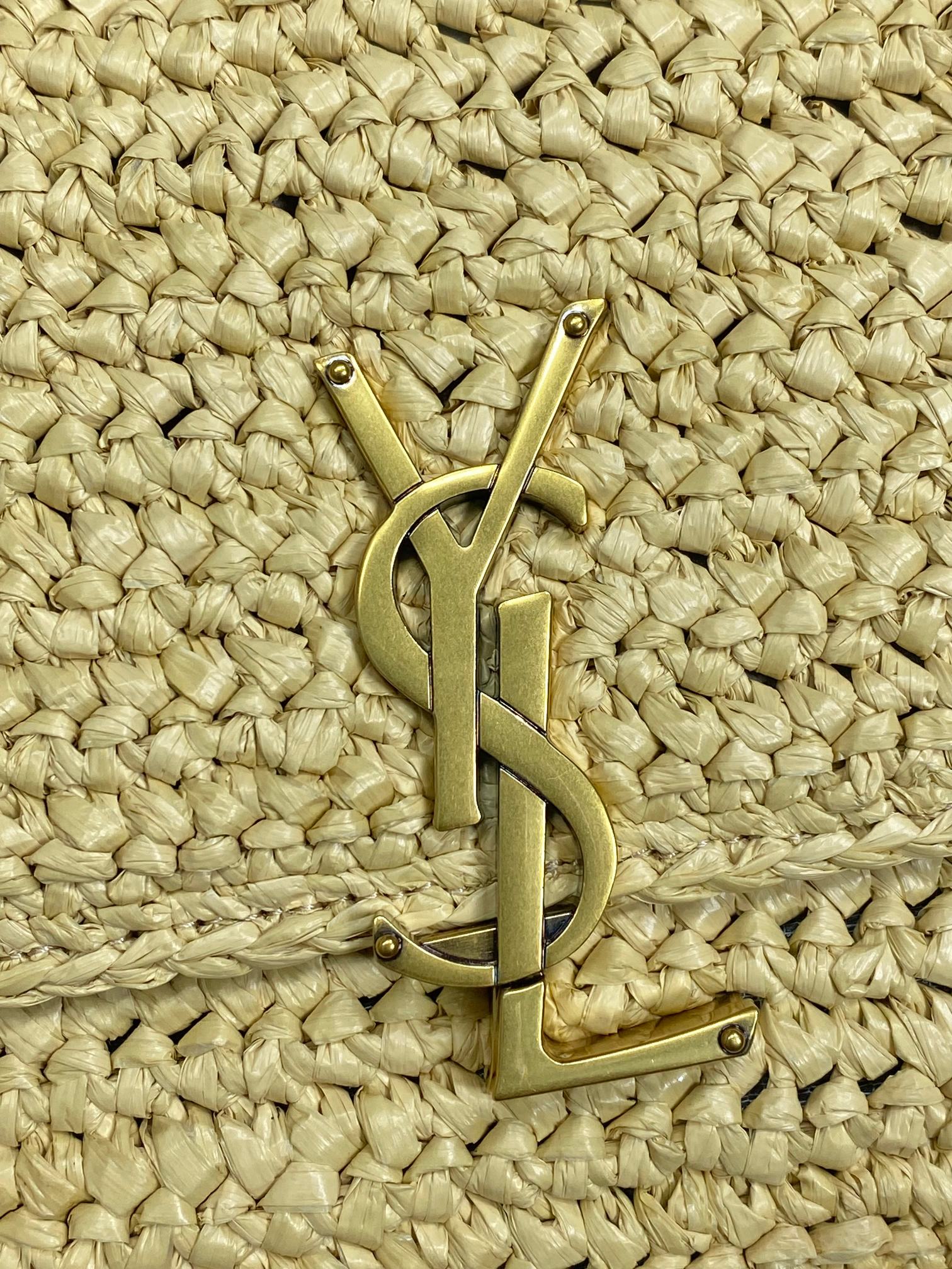 SOLFERINO MEDIUM CROSSBODY BAG 23 IN BEIGE MIX BROWN RAFFIA