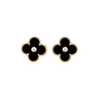 ¡®Imperial¡¯CLOVER MEDIUM 1 MOTIFS ONYX DIAMOND EARRINGS