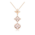 ¡®Imperial¡¯COLOR BLOSSOM LARIAT NECKLACE PINK GOLD WHITE MOTHER PEARL AND DIAMOND