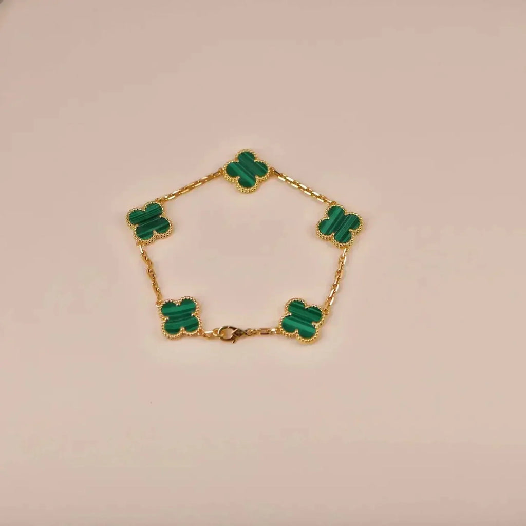 ¡®Imperial¡¯CLOVER 5 MOTIFS MALACHITE BRACELET
