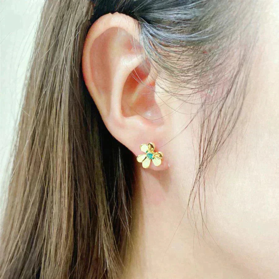 ¡®Imperial¡¯FRIVOLE  FLOWER MALACHITE EARRINGS