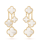 ¡®Imperial¡¯CLOVER EARRINGS WHITE MOP 4 MOTIFS GOLD