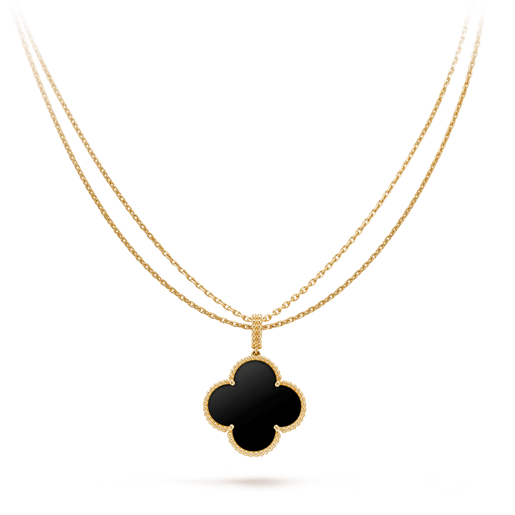 ¡®Imperial¡¯CLOVER 25MM GOLD ONYX BIG CLOVER NECKLACE