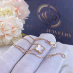 ¡®Imperial¡¯CLOVER WHITE MOP SINGLE FLOWER BRACELET