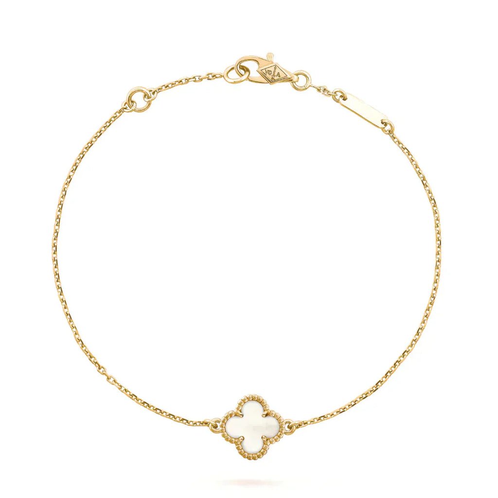 ¡®Imperial¡¯CLOVER WHITE MOP SINGLE FLOWER BRACELET