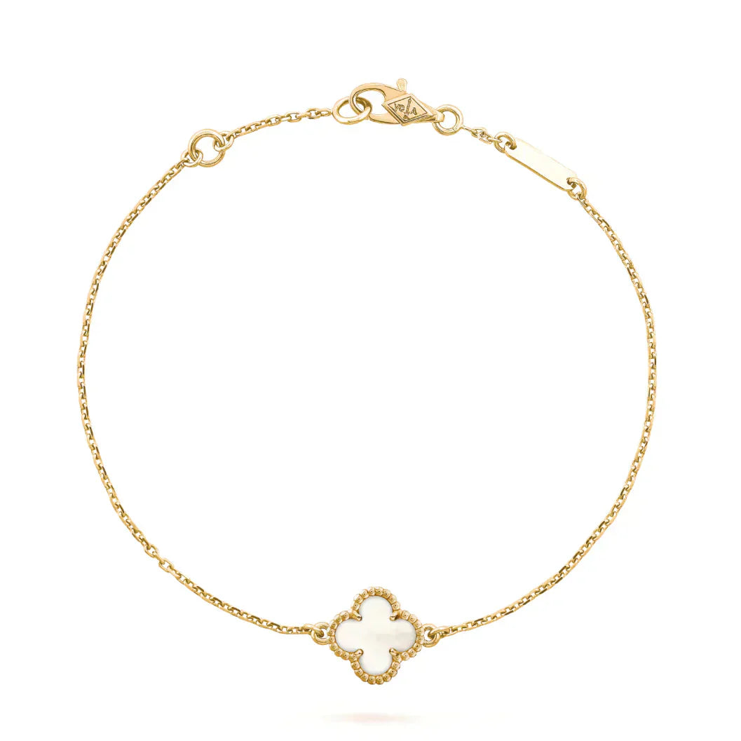 ¡®Imperial¡¯CLOVER WHITE MOP SINGLE FLOWER BRACELET