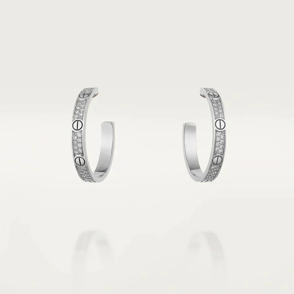 ¡®Imperial¡¯LOVE DIAMOND SILVER HOOP EARRINGS