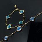 ¡®Imperial¡¯STAR AND SUN 4 MOTIF BLUE BRACELET